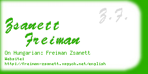 zsanett freiman business card